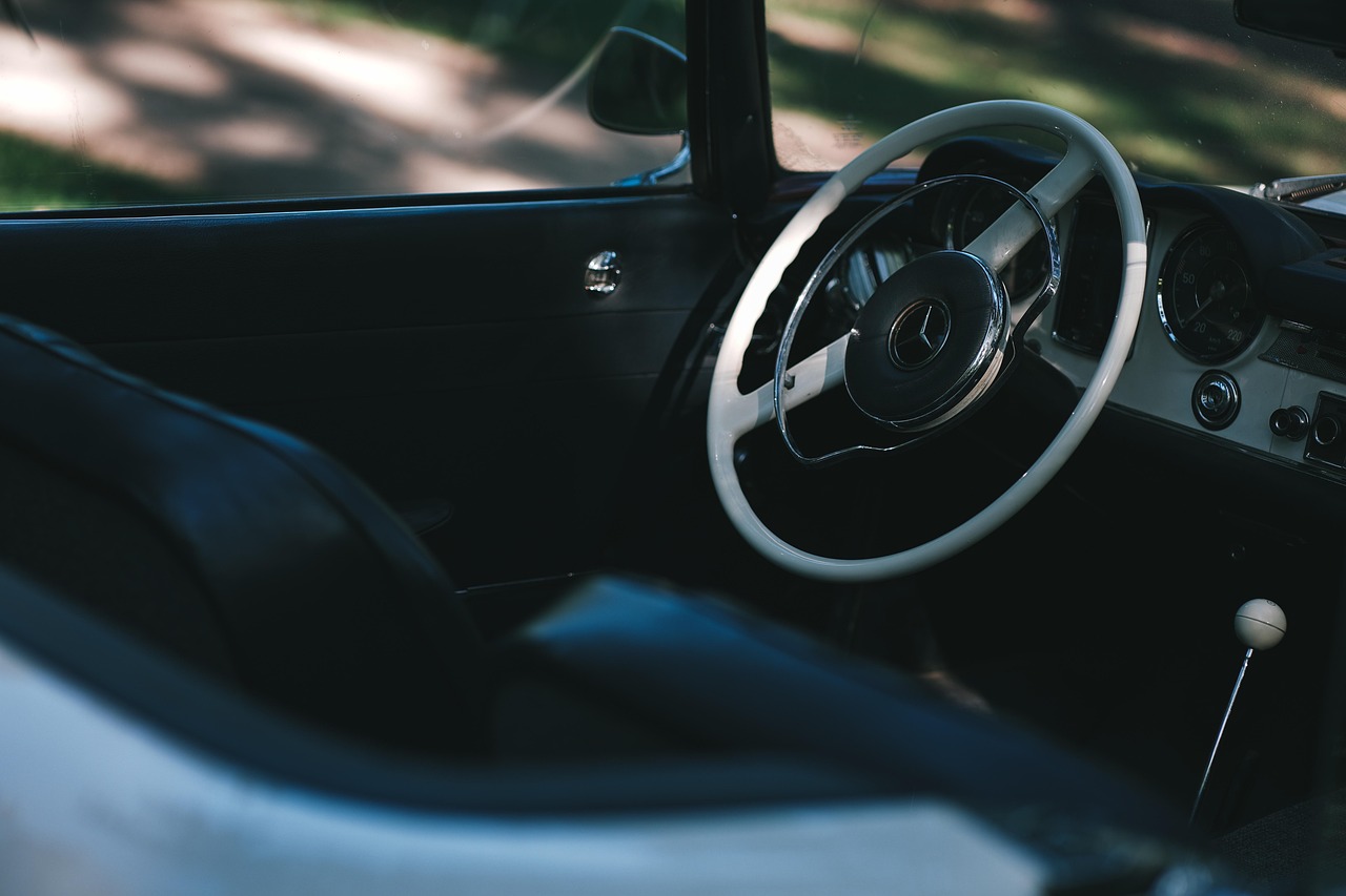 Photograph of a car steering wheel