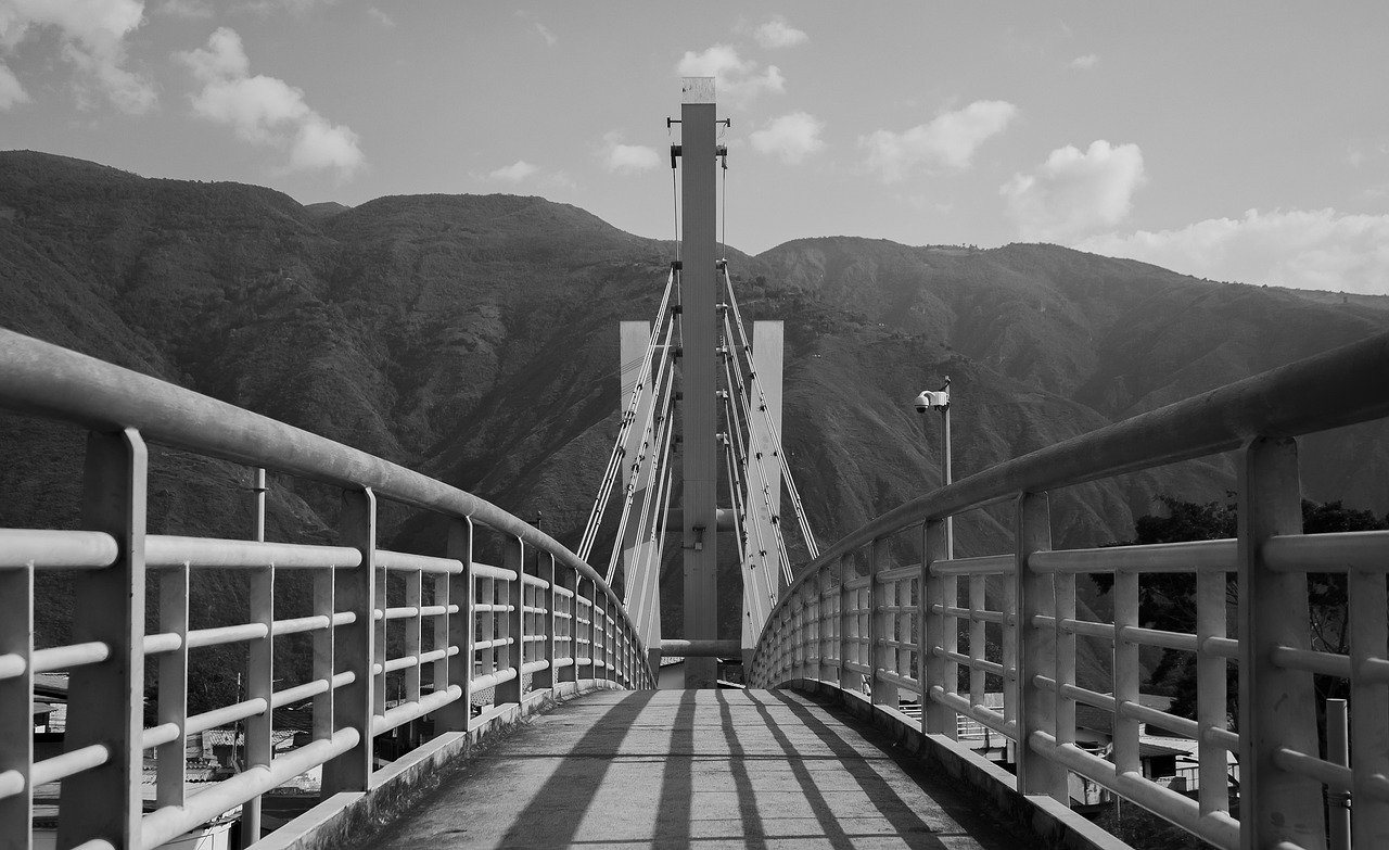 Photograph of a suspension bridge