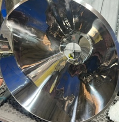 A shiny, polished piece of metalwork