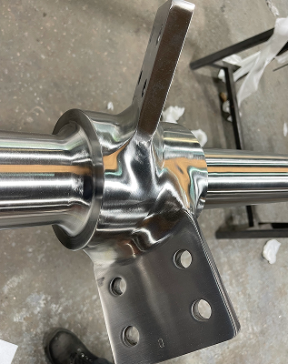 A shiny, polished piece of metalwork